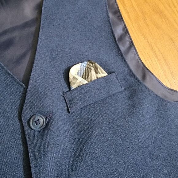 Chaps Dress Vest Boys Size 6 Navy Blue Texturized Brand New With Tags - Picture 2 of 5